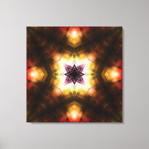 Toile Éclatement d'étoile géométrique radiante avec lumi