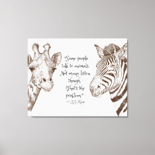 Toile Écouter Animaux Citer Giraffe et Zebra