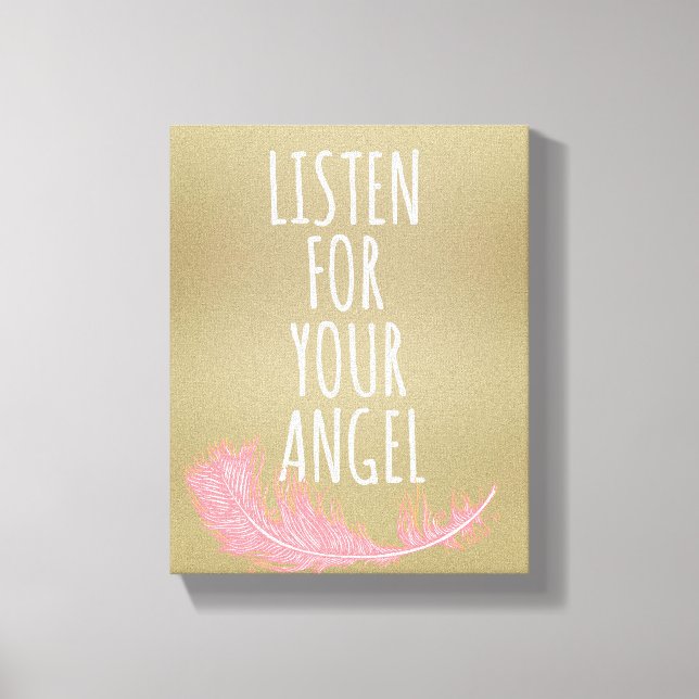 Toile Écouter avec inspiration votre citation d'ange (Recto)