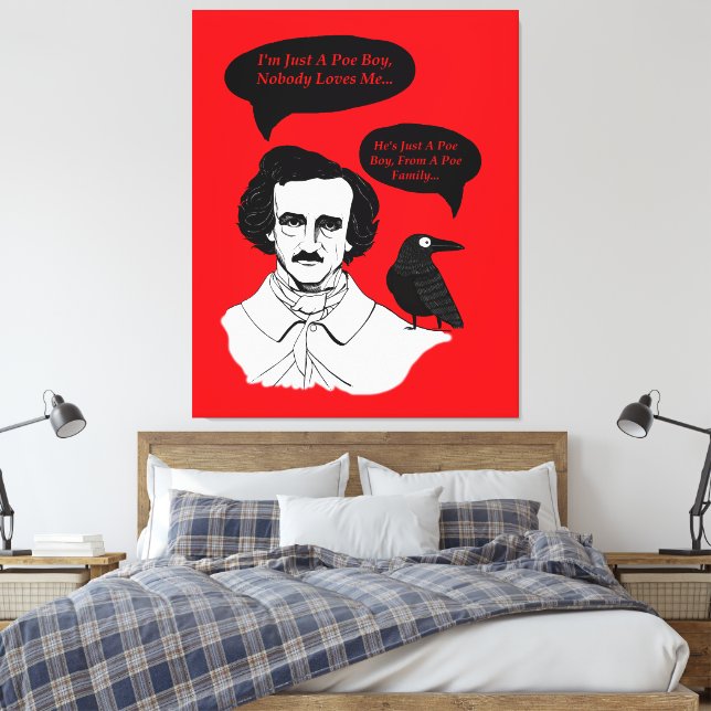 Toile Edgar Allan Poe Boy et Raven (Insitu(Chambre))