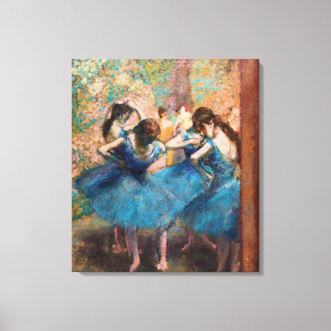 Toile Edgar Degas - Danseurs en bleu (Recto)
