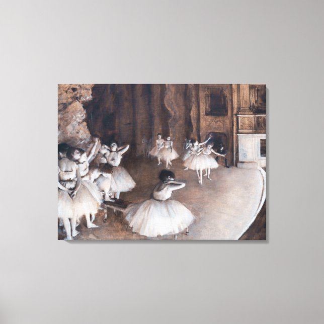 Toile Edgar Degas - Répétition de ballet sur scène (Recto)