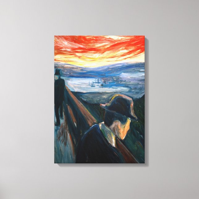 Toile Edvard Munch - Maladie d'humeur au coucher du sole (Recto)