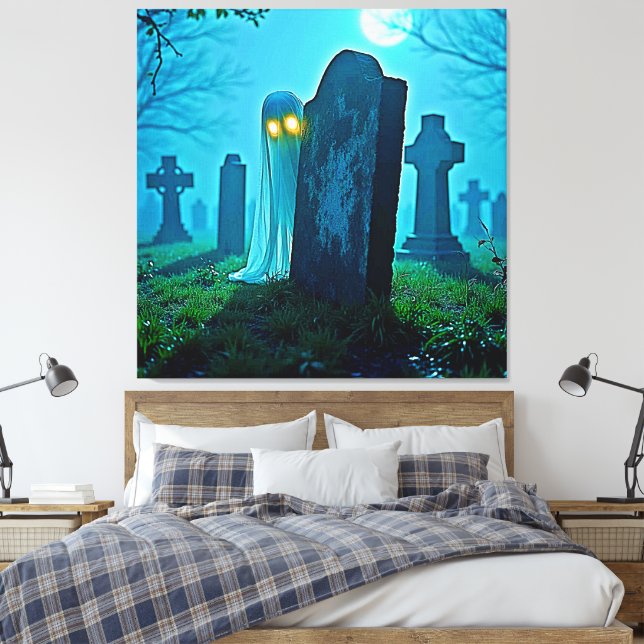 Toile Eerie Glimpse du fantôme du cimetière (Insitu(Chambre))