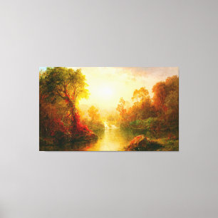 Toile ÉGLISE DE FREDERIC EDWIN - AUTOMNE - 1875 - Lumini