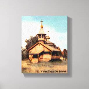 Toile Église russe en bois
