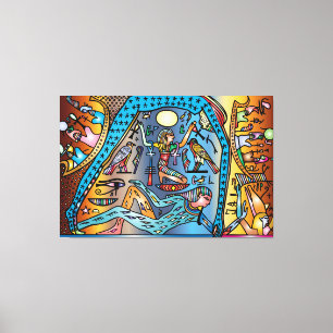 Toile Egypte ancienne Art Dieu Geb soutient Nut in Heave