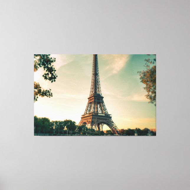 Toile Eiffel tour lancer oreiller (Recto)