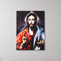 El Greco - Christ comme Sauveur, portrait d'art