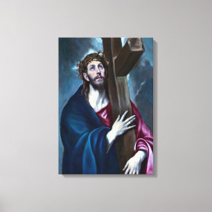 Toile El Greco Christ porte la croix