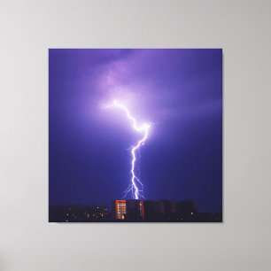 Toile Électricité Urbaine - Éclair Dynamique Au-Dessus D