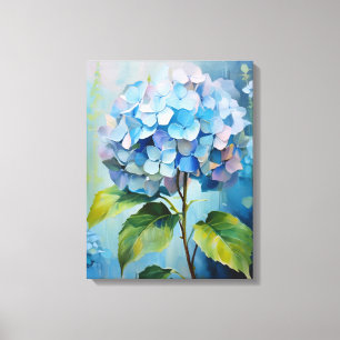 Toile Élégance Azur : Hortensia en Fleur
