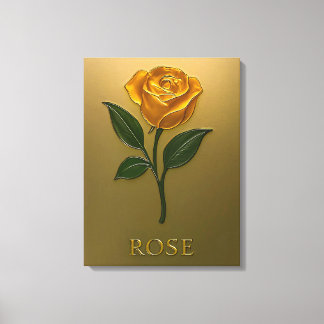 Toile Élégance de roses en or