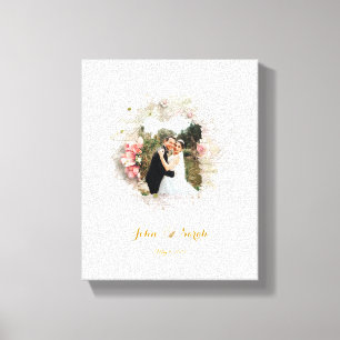 Toile Élégance florale, cadre photo Mariage