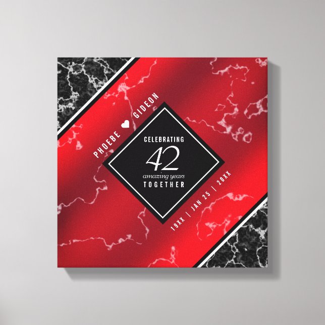 Toile Élégant 42e anniversaire du Mariage Jasper (Recto)