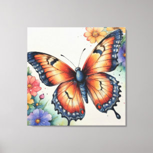 Toile Elégant Aquarelle Papillons Nature Inspiré