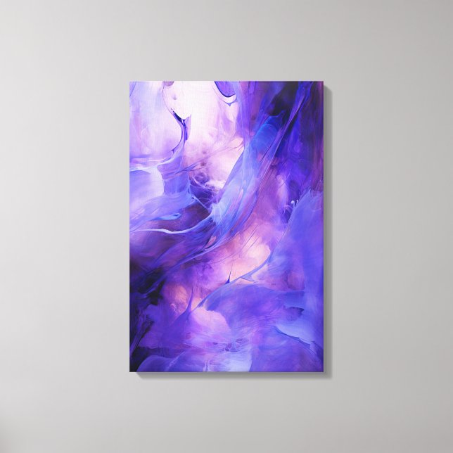 Toile Élégant Art Moderne Abstrait Violet Contemporain (Recto)