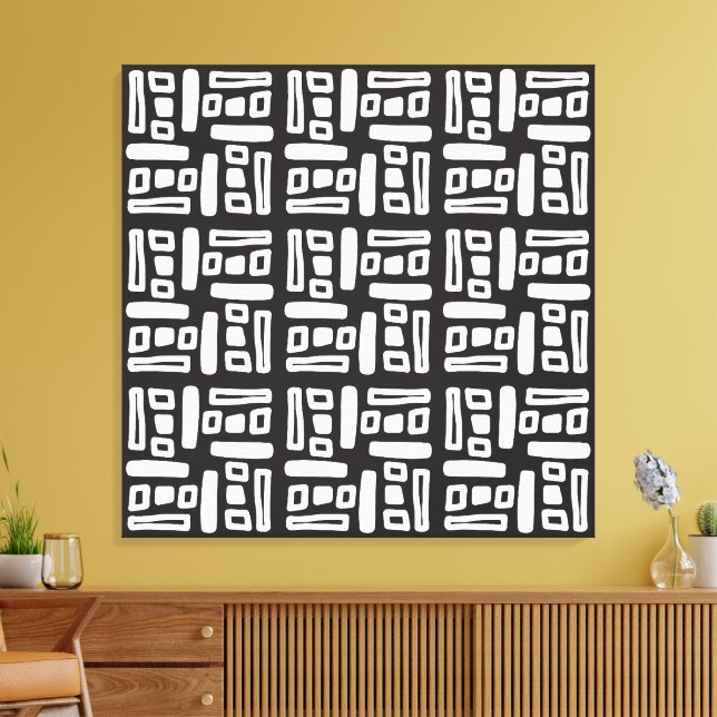 Toile Elegant Black &White Abstract Pattern (Insitu(Salon))