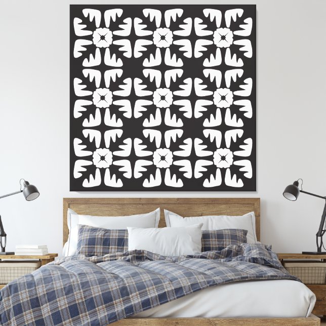 Toile Elegant Black &White  Abstract Pattern (Insitu(Chambre))