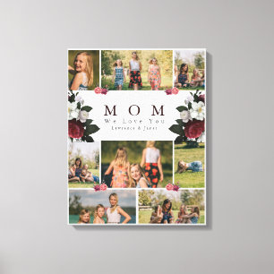 Toile Elégant Botanique Floral Maman 8 Photo Collage cad