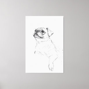 Toile Elégant Carlin Portrait Sketch - Premium