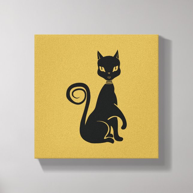 Toile Élégant chat noir (Recto)
