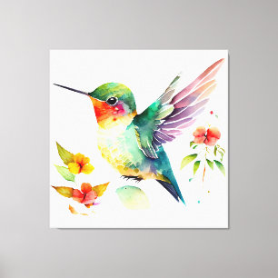 Toile Elégant drôle mignon colibri pour les amateurs d'o