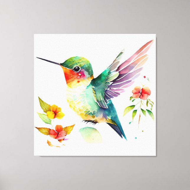 Toile Elégant drôle mignon colibri pour les amateurs d'o (Recto)