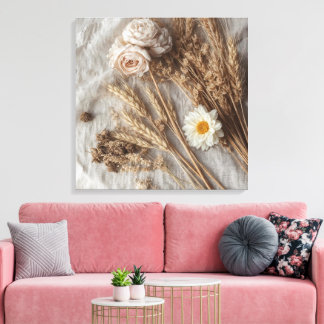Toile Elegant Floral Bouquet Wall Art