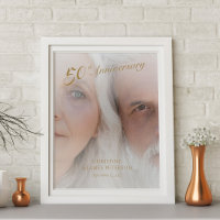 Elégant Golden 50th Anniversary Photo personnalisé