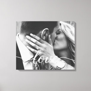 Toile Elegant Love Script Typographie Mariage Photo