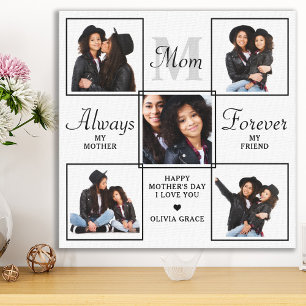 Toile Élégant MOM Personnalisé Monogramme 5 Photo Collag