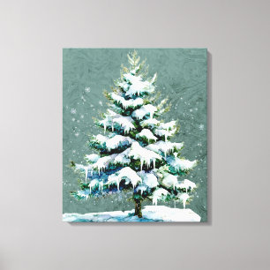 Toile Élégant Nature Snowy Spruce Wall pendants