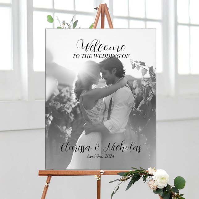 Toile Élégant panneau de bienvenue mariage photo sur toi (Créateur téléchargé)