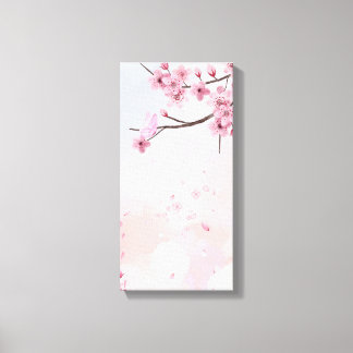 Toile Elégant Peach Blossom Wall Art - Aquarelle douce