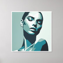 Elégant Portrait géométrique femme - Conception ab