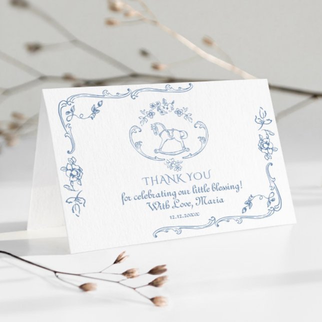 Toile Elegant Rahmen Rocking Pferd Danke Karte (Von Creator hochgeladen)