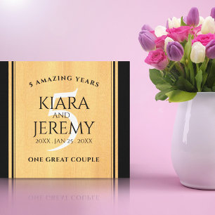 Toile Élégante 5ème anniversaire de Mariage de bois