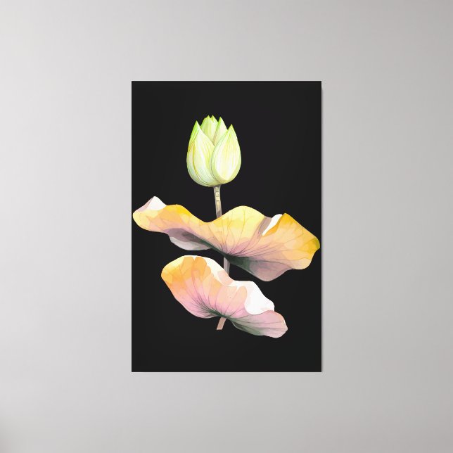 Toile Elégante affiche de fleurs Lotus, Abstraite peintu (Recto)