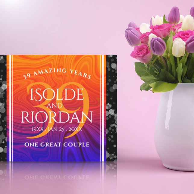 Toile Élégante célébration du 39e anniversaire du Mariag (Créateur téléchargé)
