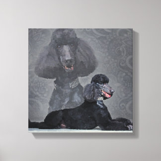 Toile Élégante composition de caniche standard noir