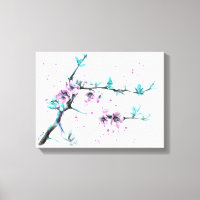 Élégante floraison de printemps rose, art aquarell
