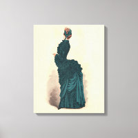 Élégante robe victorienne bleue