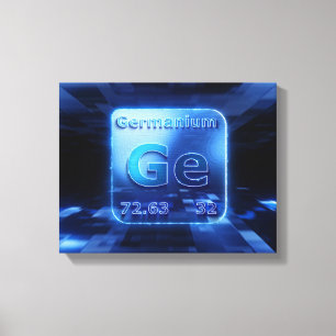 TOILE ÉLÉMENT CHIMIQUE GERMANIUM DESIGN BLEU EXTRÊME