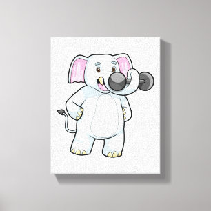 Toile Elephant à Strenght entraînement avec Dumbbell
