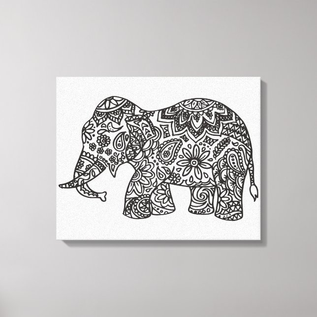 Toile Eléphant de doodle 6 (Recto)