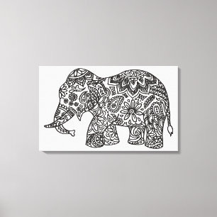 Toile Eléphant de doodle 6