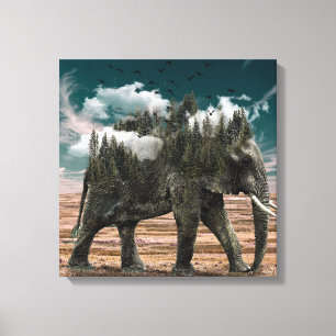 Toile Éléphant   Zazzle_Growshop.