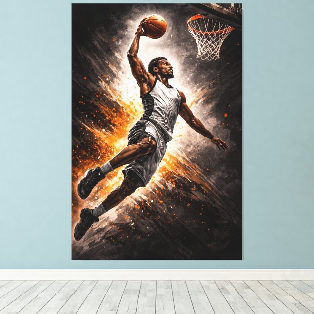 Toile Élévation Implacable – Dunk Puissant de Basket (Insitu (Plancher de Bois))