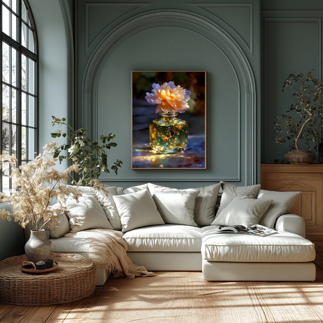 Toile Elixir à fleurs dorées - Parfum floral de rêve (Créateur téléchargé)